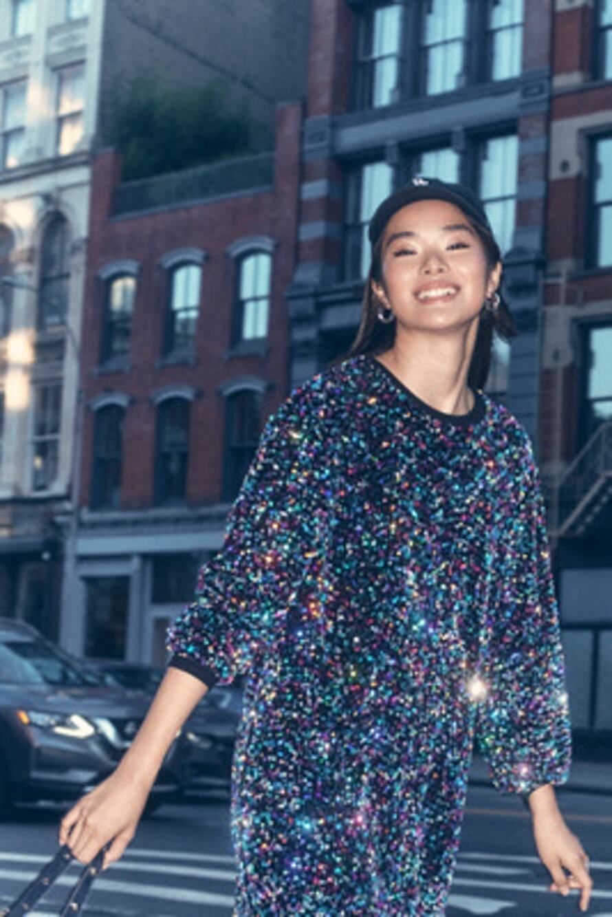 Anthropologie Multicolored Sequin Knit Mini Dress Brand New With Tags S